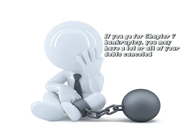 If you go for Chapter 7 bankruptcy, you may have a lot or all of your debts canceled